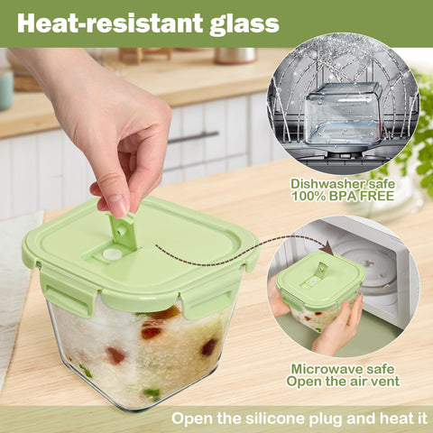 Susukkie freezer-to-microwave safe glass container for versatile meal prep.