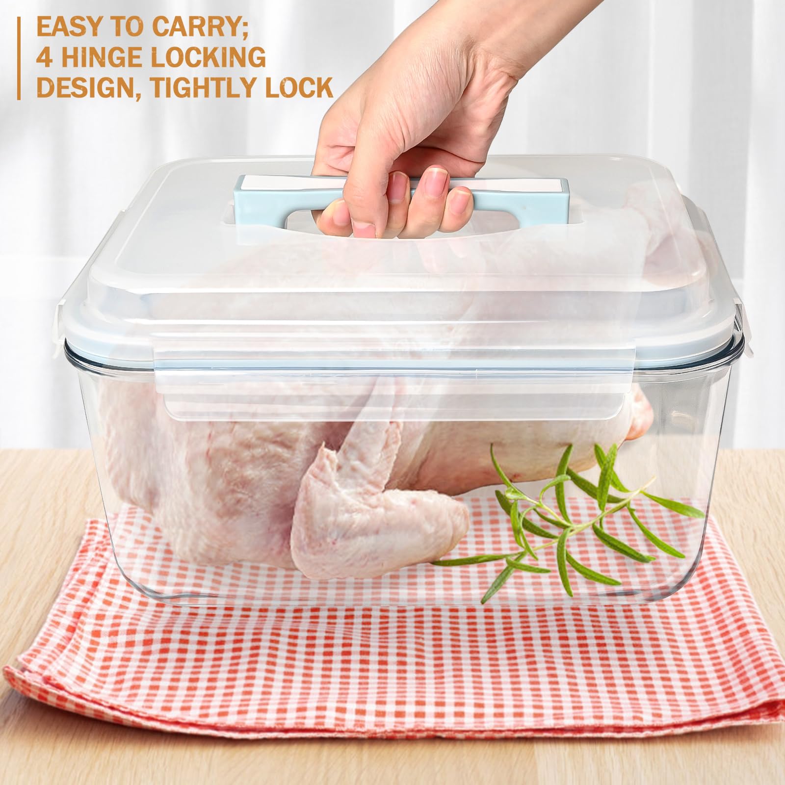 Susukkie giant party storage container keeps salads and platters organized.