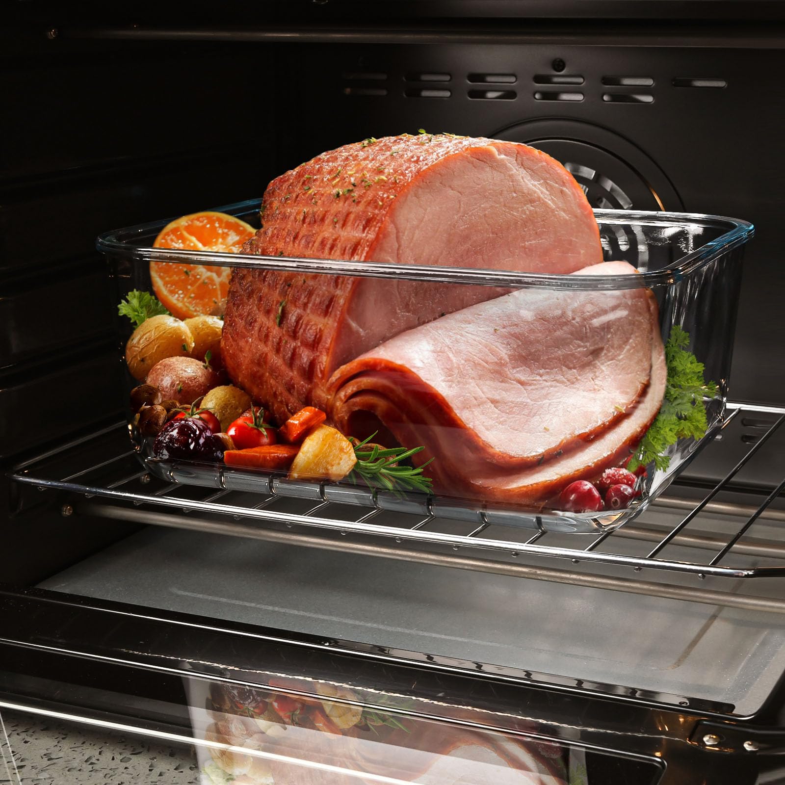 Susukkie space-saving rectangular container fits compact fridge shelves.