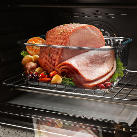 Susukkie space-saving rectangular container fits compact fridge shelves.