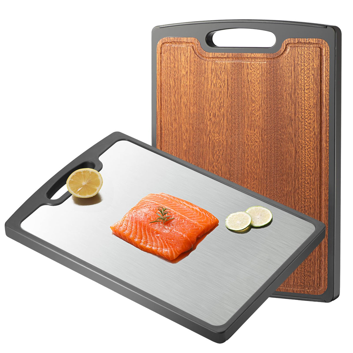 Sutaig titanium meat side: durable surface for clean, juiced meat prep