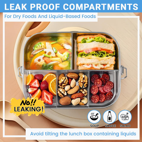 SUTETLW stainless steel lunch box with airtight lid for mess-free meals.