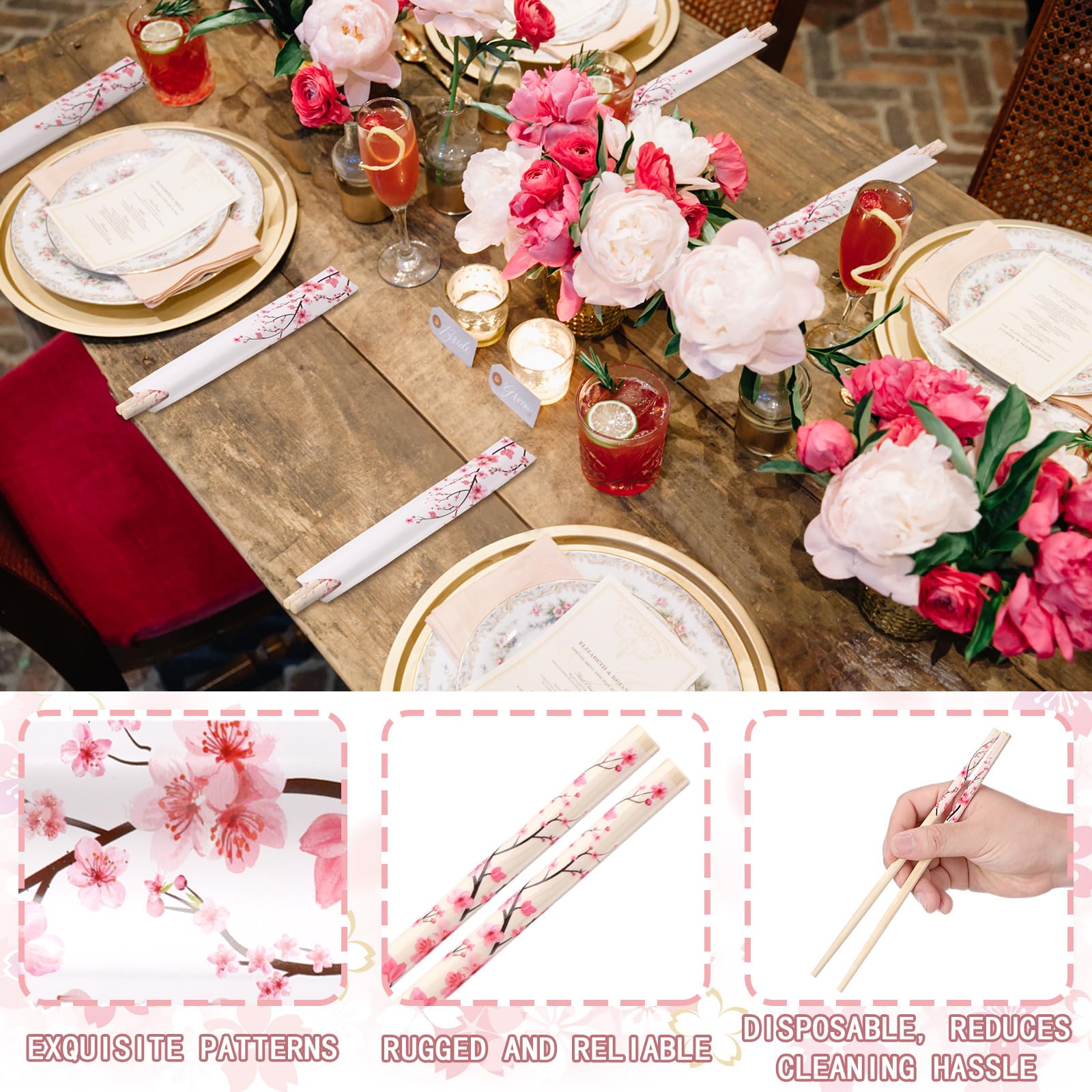Suttmin bamboo chopsticks UV-treated for smooth use and safety