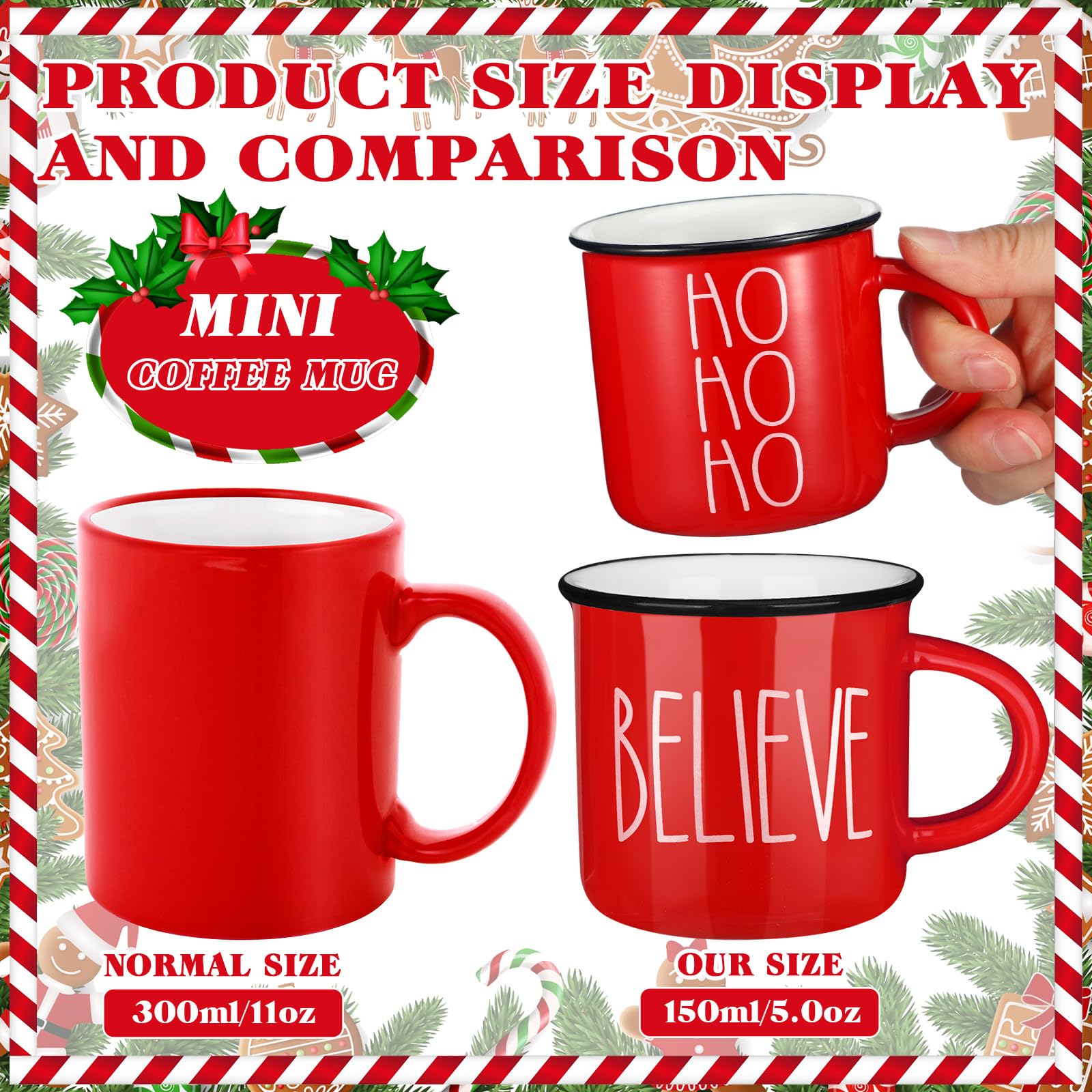 Compact Suttmin mug dimensions shown for stacking and layered tray displays.