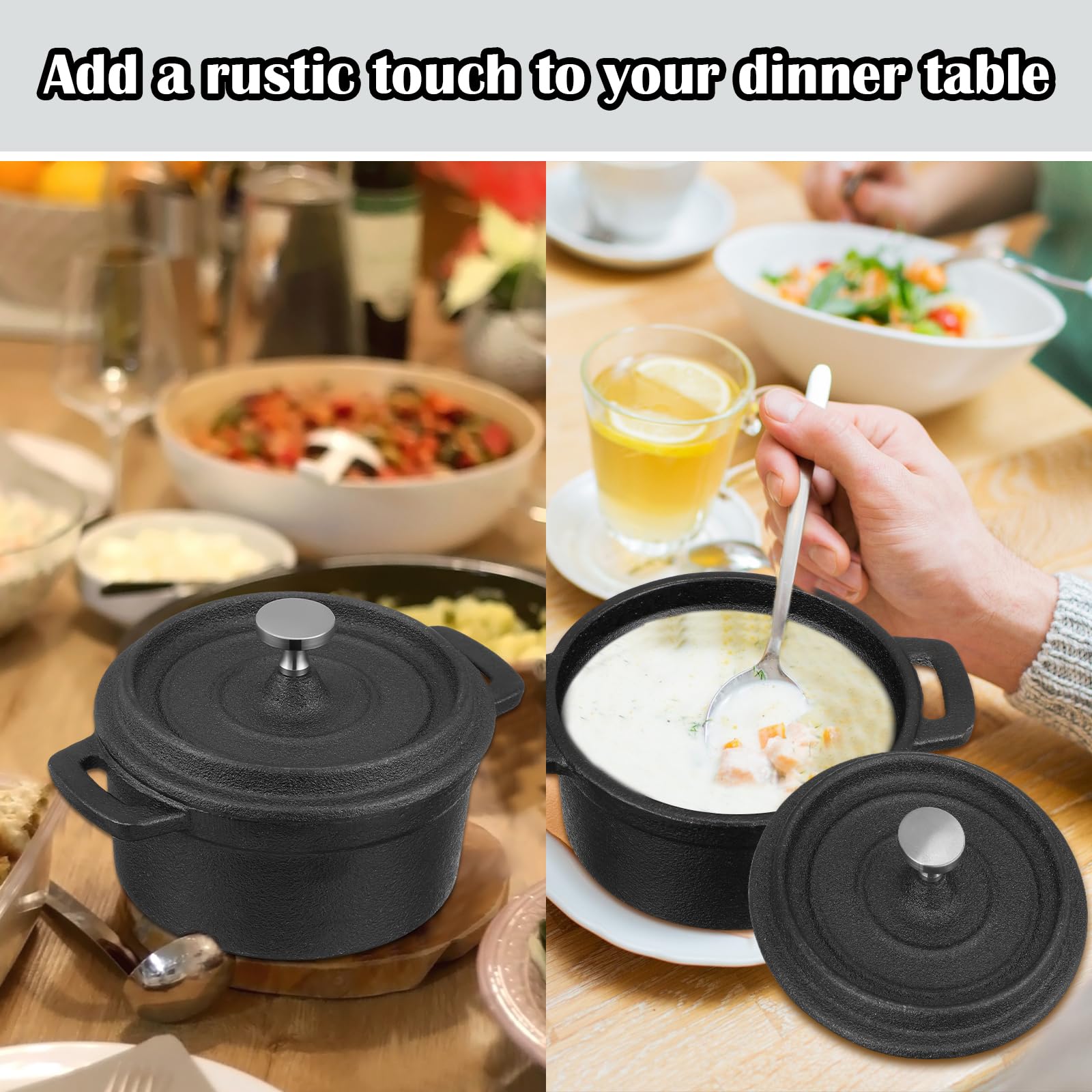 Suttmin four-pack dutch ovens with lids packaged for kitchen or camping.