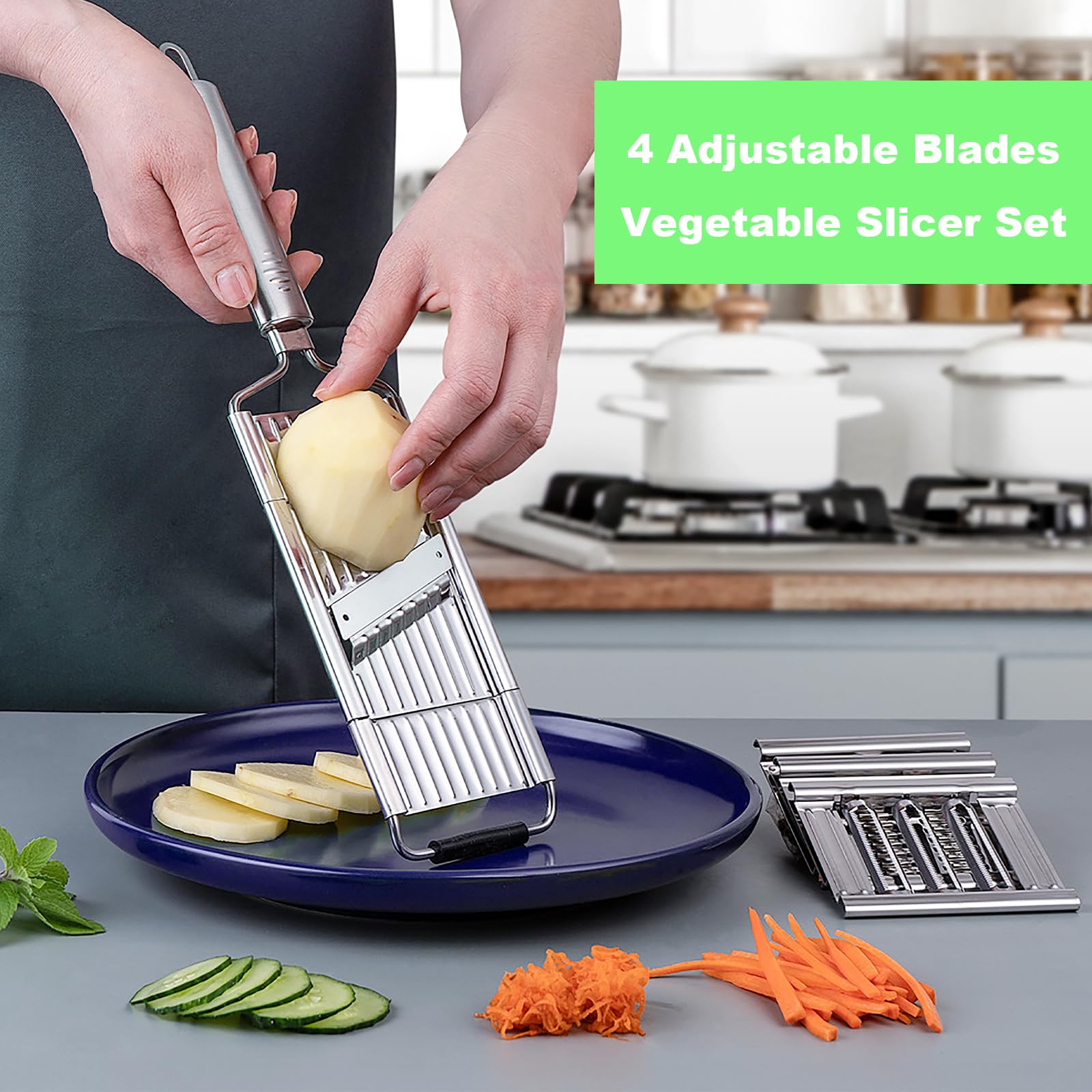 Suuker 4 in 1 with interchangeable blades enables fast prep.