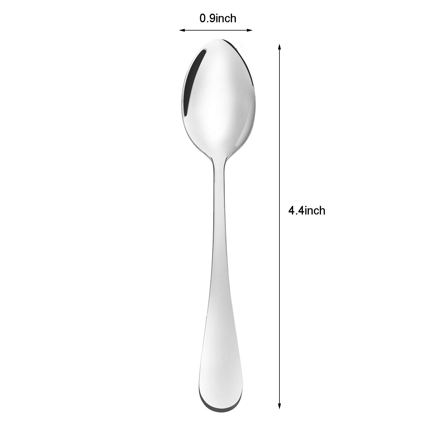 Suwimut mini coffee spoons in stainless steel, 4.4 inches, perfect for tea and desserts.