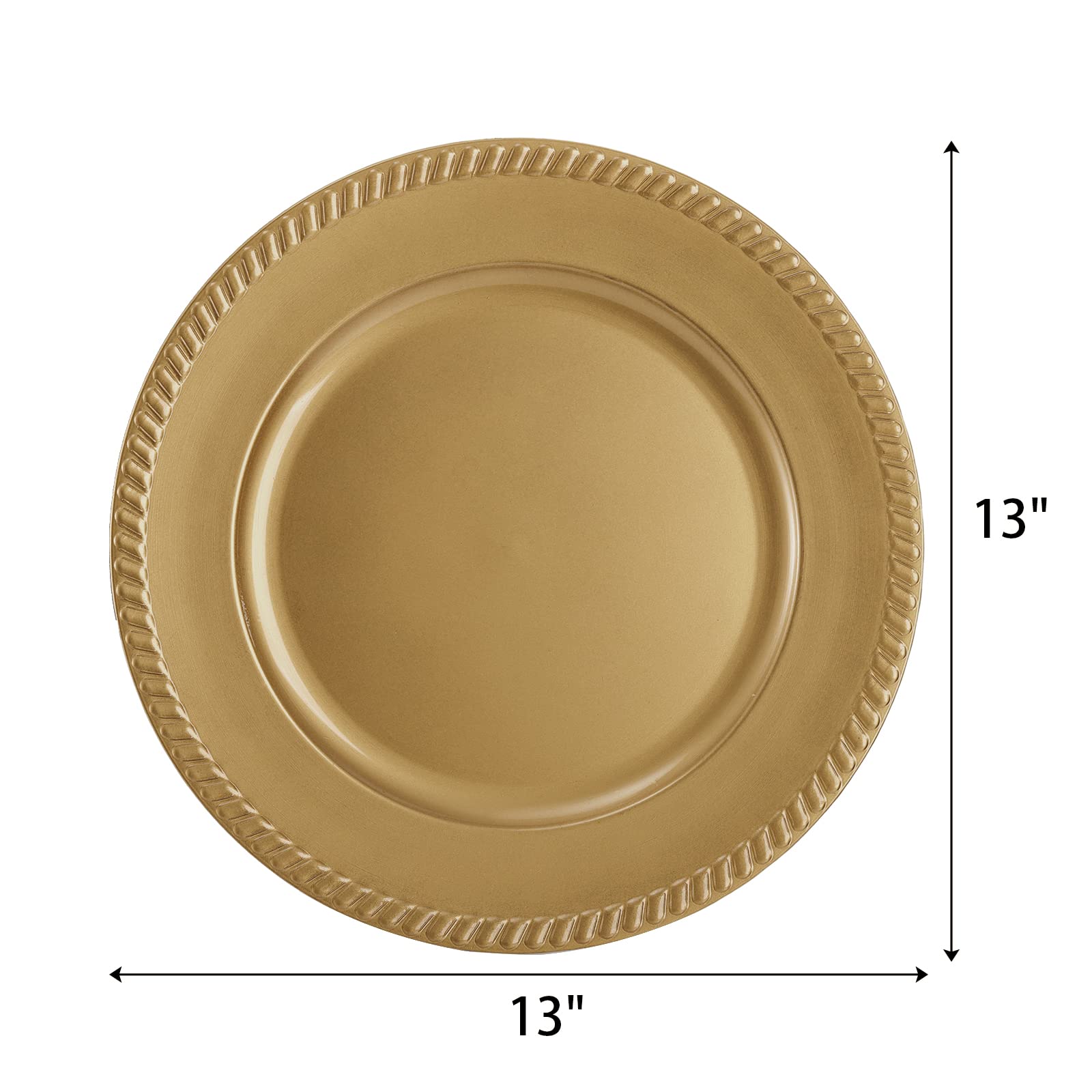 Suwimut 12-pack charger plates arranged for elegant wedding table decor