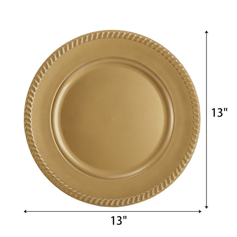 Suwimut 12-pack charger plates arranged for elegant wedding table decor