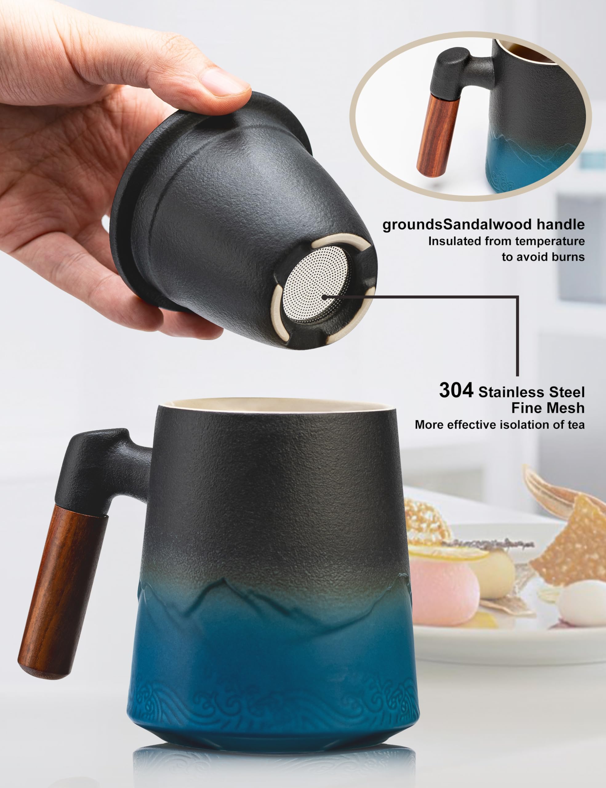 Suyika 3-in-1 tea mug with lid and infuser enables simple brewing