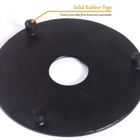 Suyika cast-iron teapot base protector guards countertops from heat.