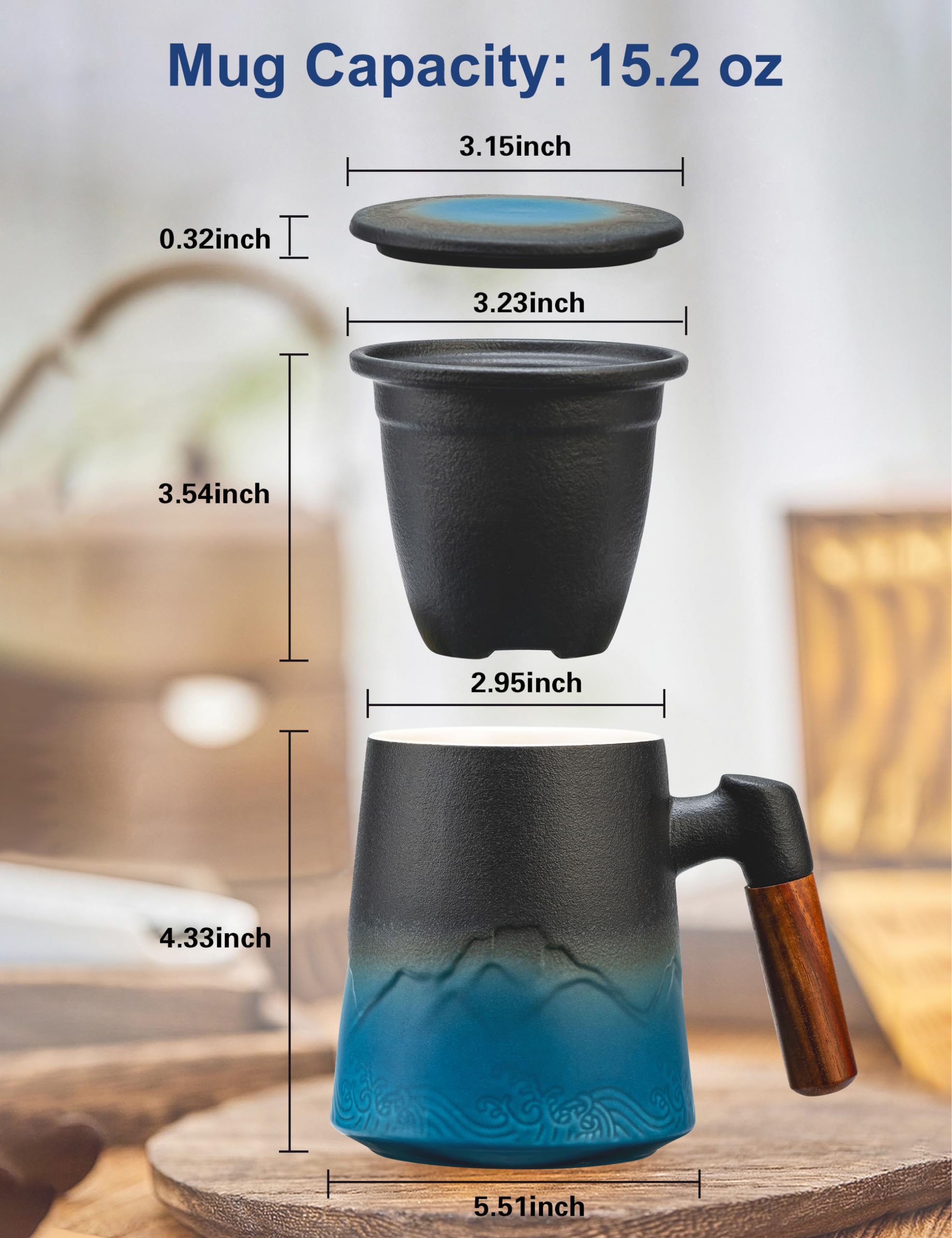 Suyika ceramic mug with lid doubles as a tray to keep desks neat