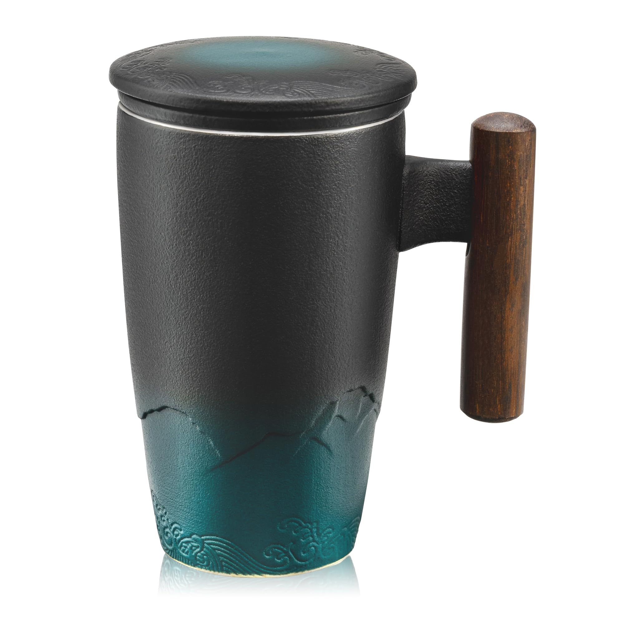 Suyika ceramic tea cup with infuser and lid preserving loose-leaf flavor