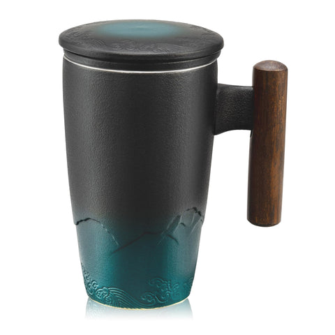 Suyika ceramic tea cup with infuser and lid preserving loose-leaf flavor