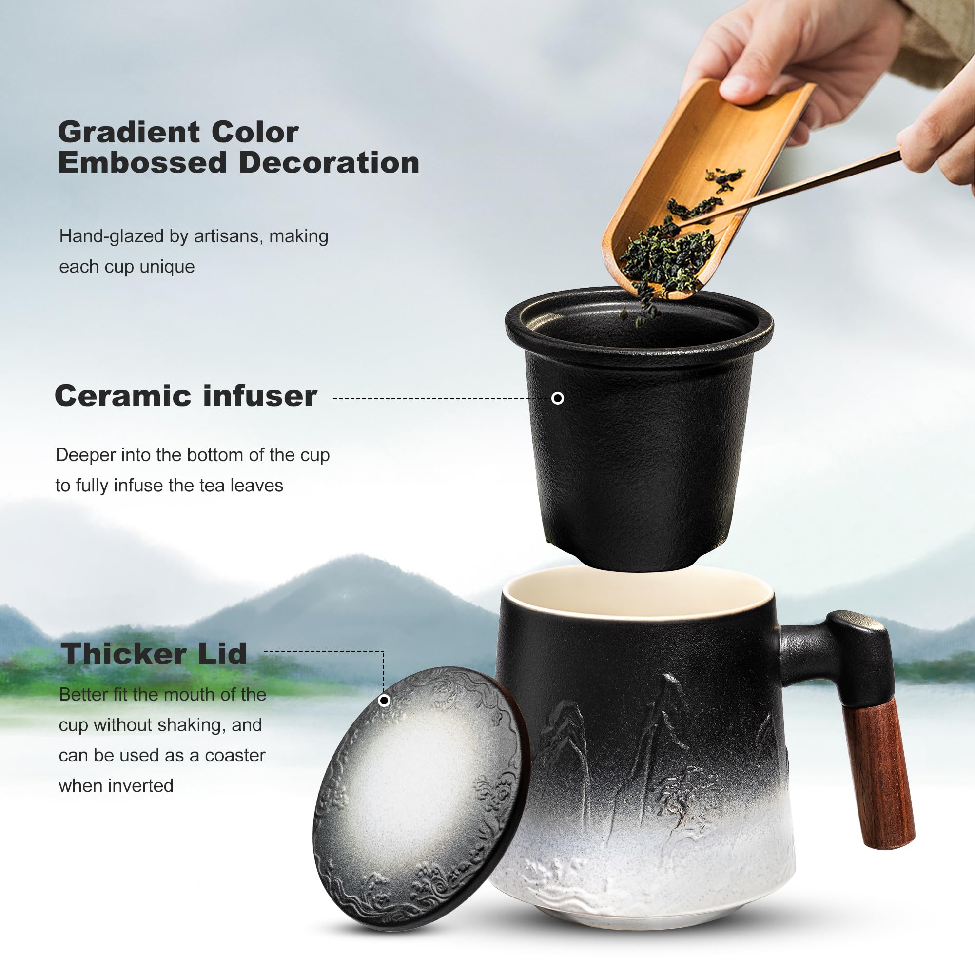 Suyika large 450ml cup ideal for full-bodied tea servings.