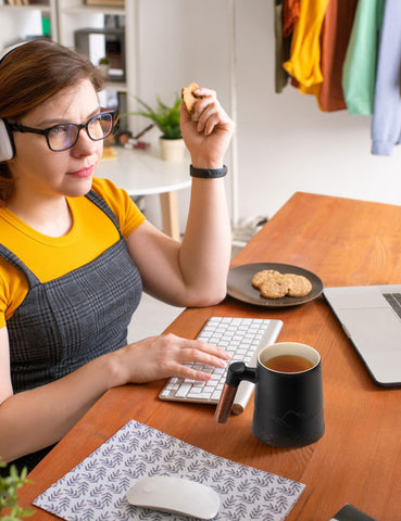 Suyika tea cup anti-scald wooden handle for comfortable grip