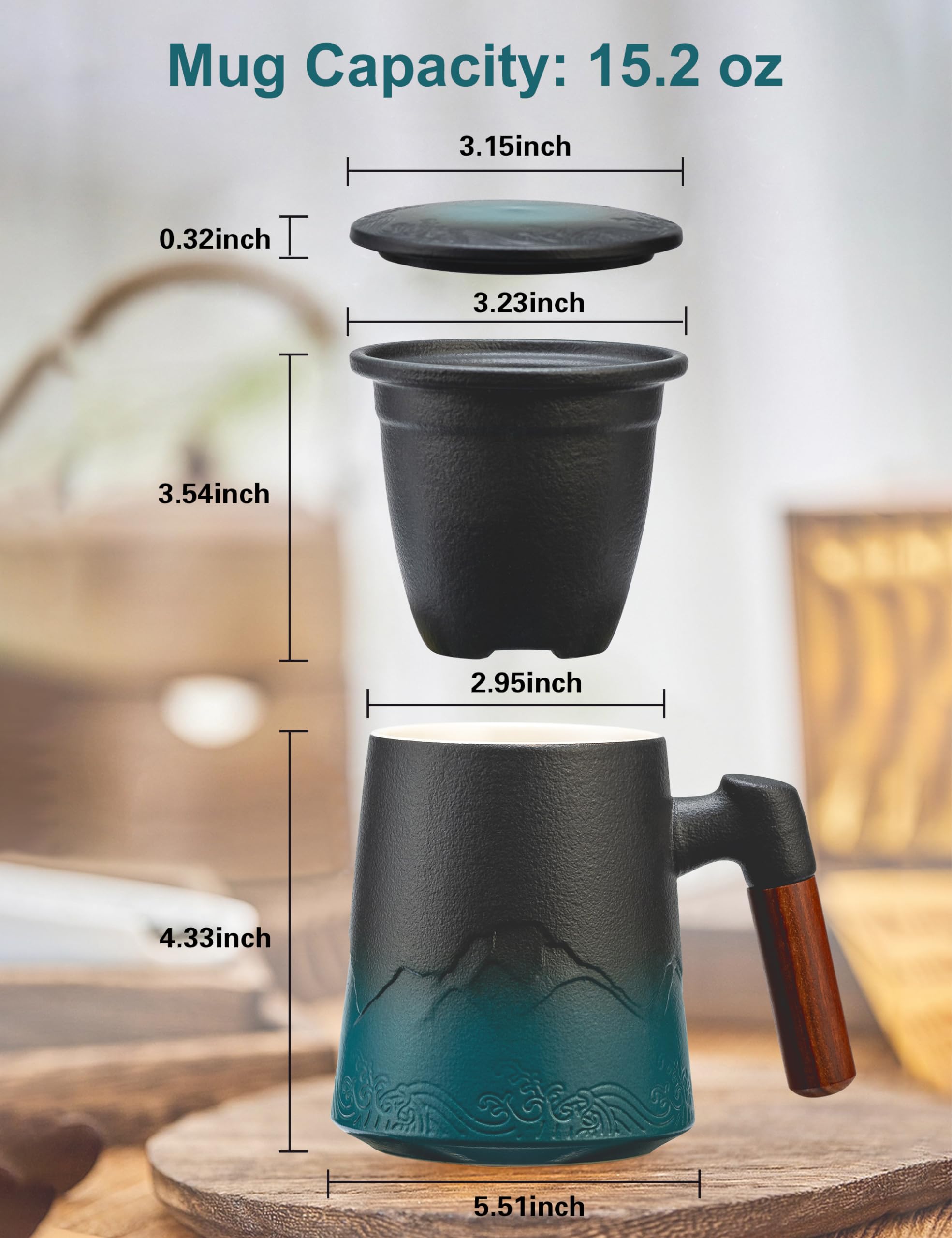 Suyika ceramic infuser filters tea leaves efficiently for clean, aromatic cups