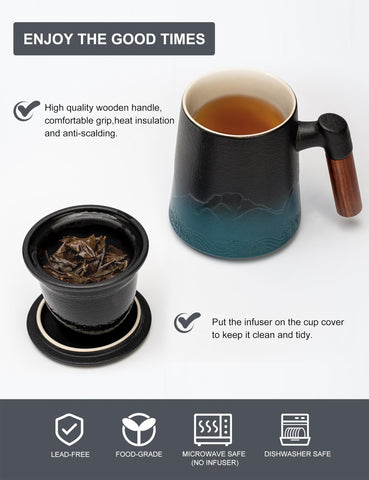 Gradient black and green glaze adds a modern touch to any table