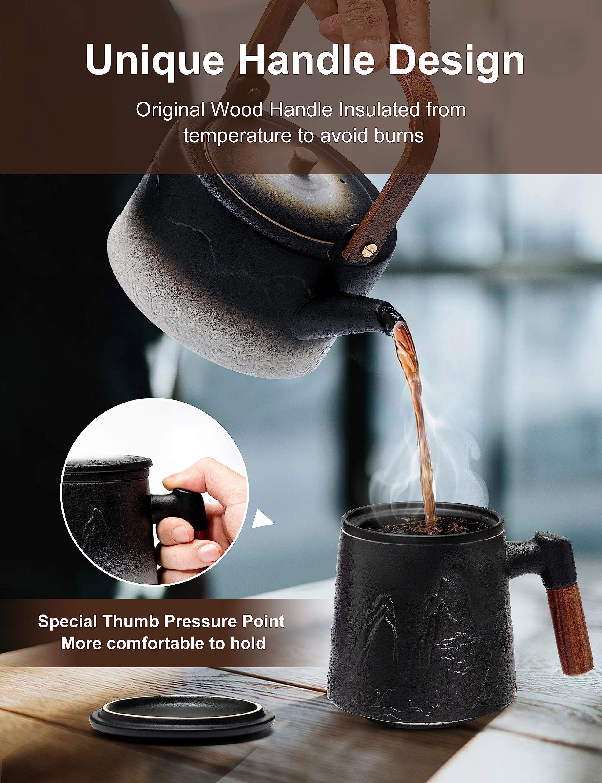 Suyika gradient-embossed design adds subtle texture to your tea ritual