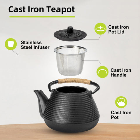 Suyika tea pot with stainless steel infuser inside for clean brewing.
