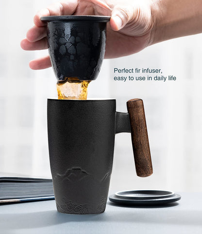 Suyika Tomotime lid-coaster keeps heat while resting tea.