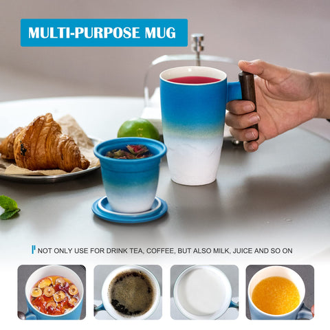 Removable ceramic filter on Suyika Tomotime tea cup for easy cleaning