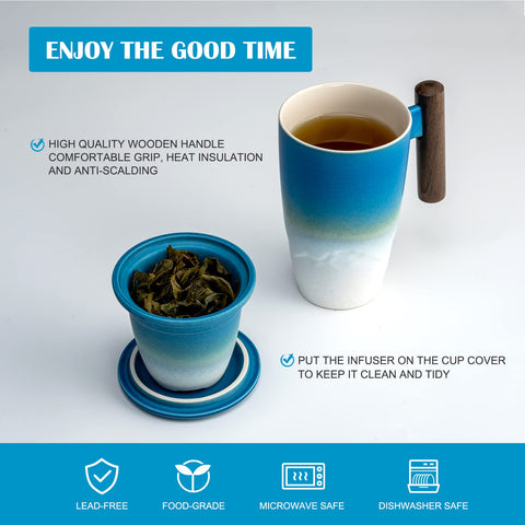 Wooden handle on Suyika Tomotime tea cup for comfortable grip