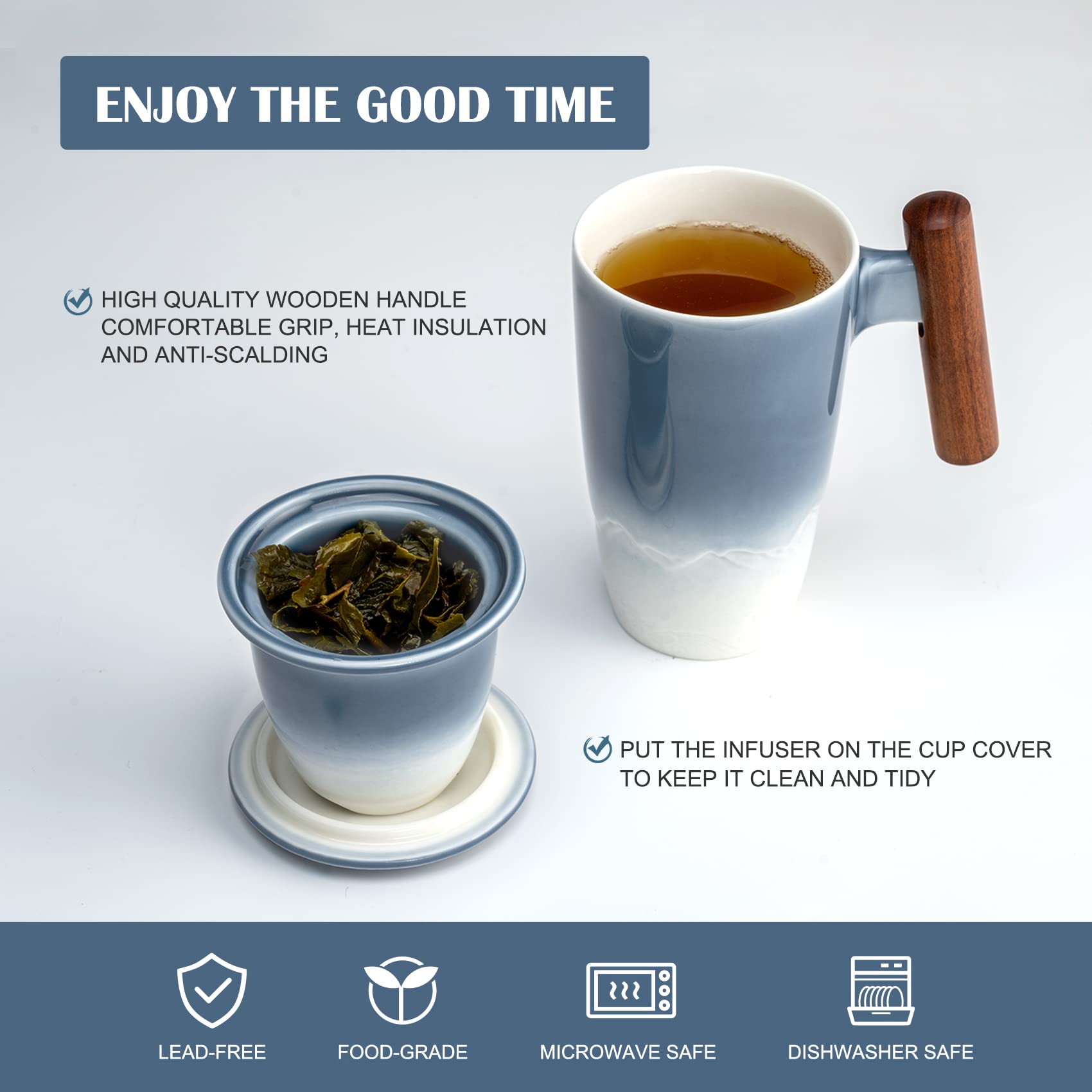 Suyika Tomotime cup features a smooth wooden handle for comfortable grip