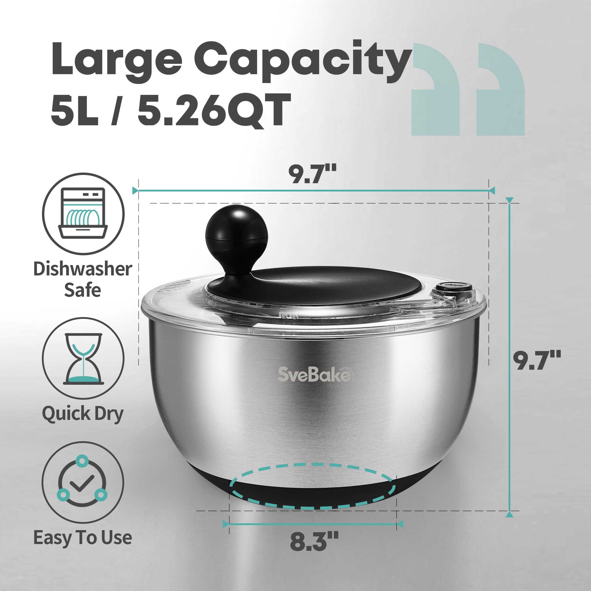 SveBake stainless steel bowl provides durable support for large batches