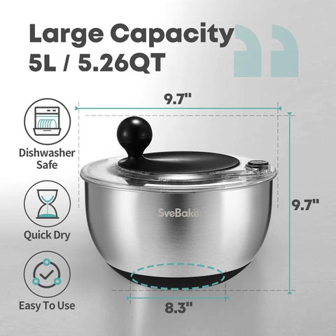 SveBake stainless steel bowl provides durable support for large batches