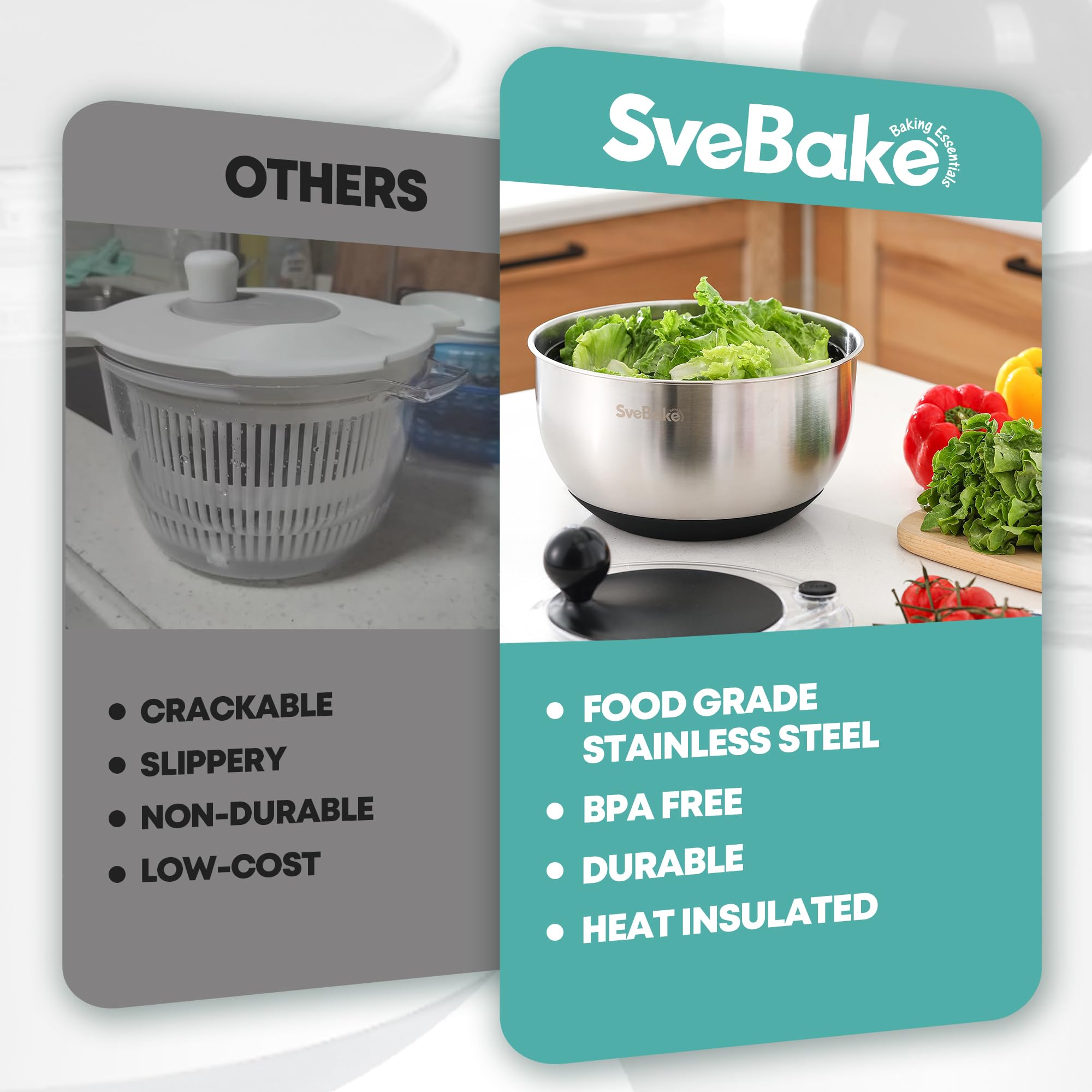 SveBake inner basket and lid are easy to rinse after use