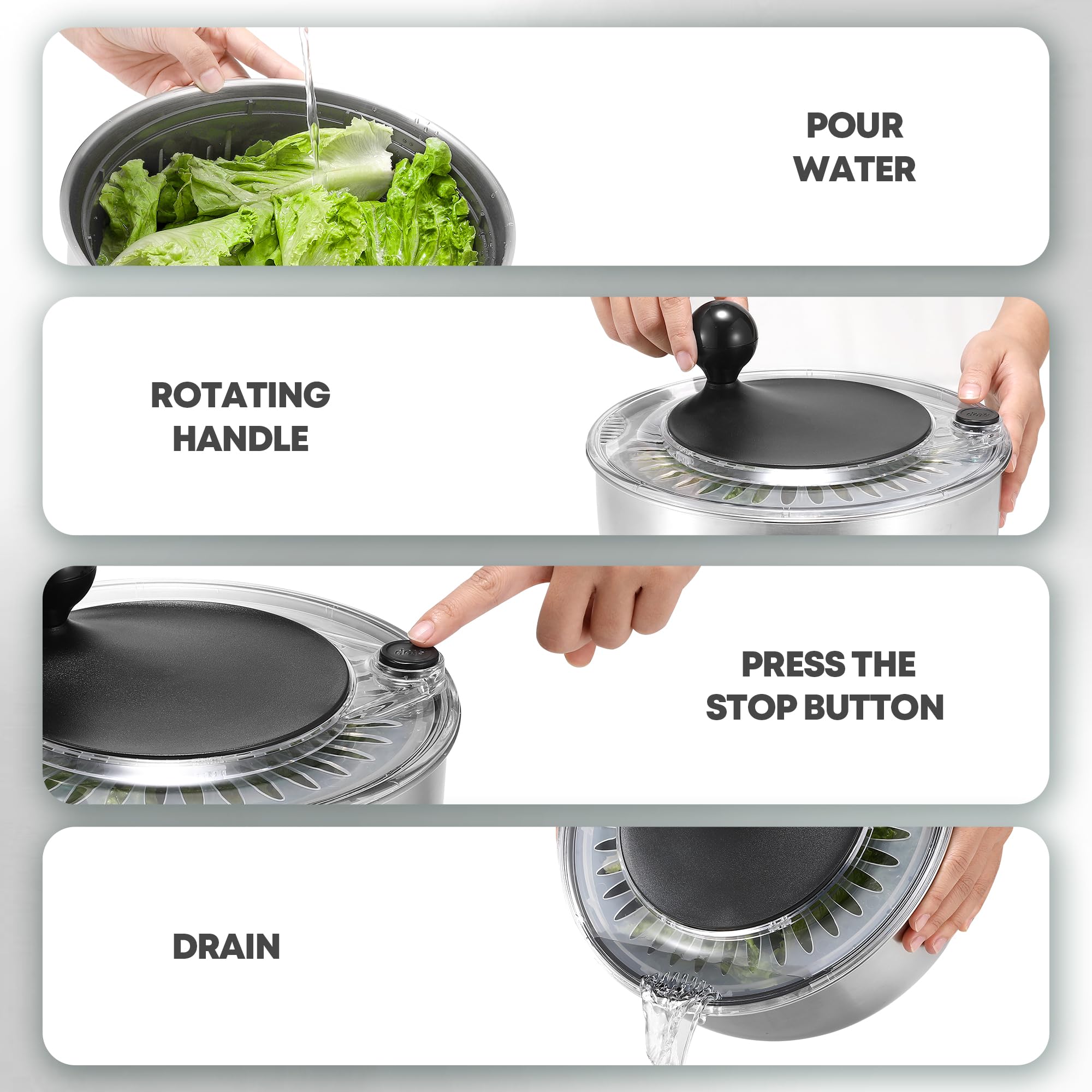 SveBake non-slip base keeps the spinner steady during use