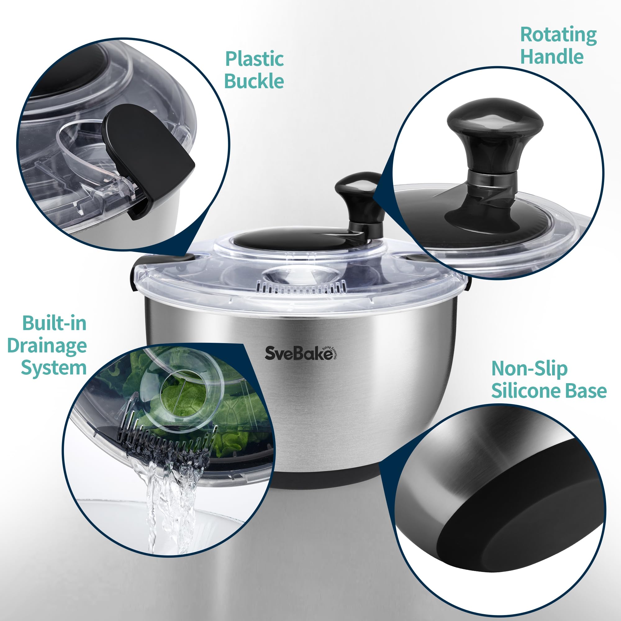 SveBake silicone base provides non-slip stability during fast spins