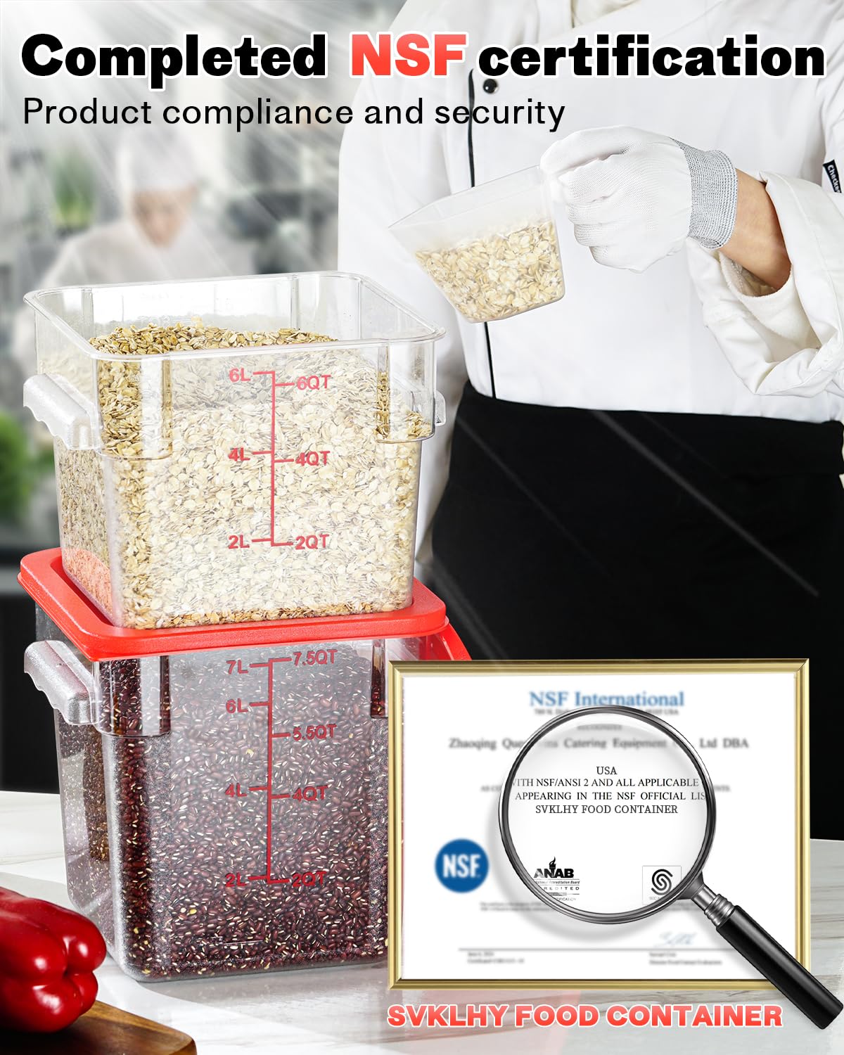 SVKLHY secure lid seal ensures freshness and spill-free storage.