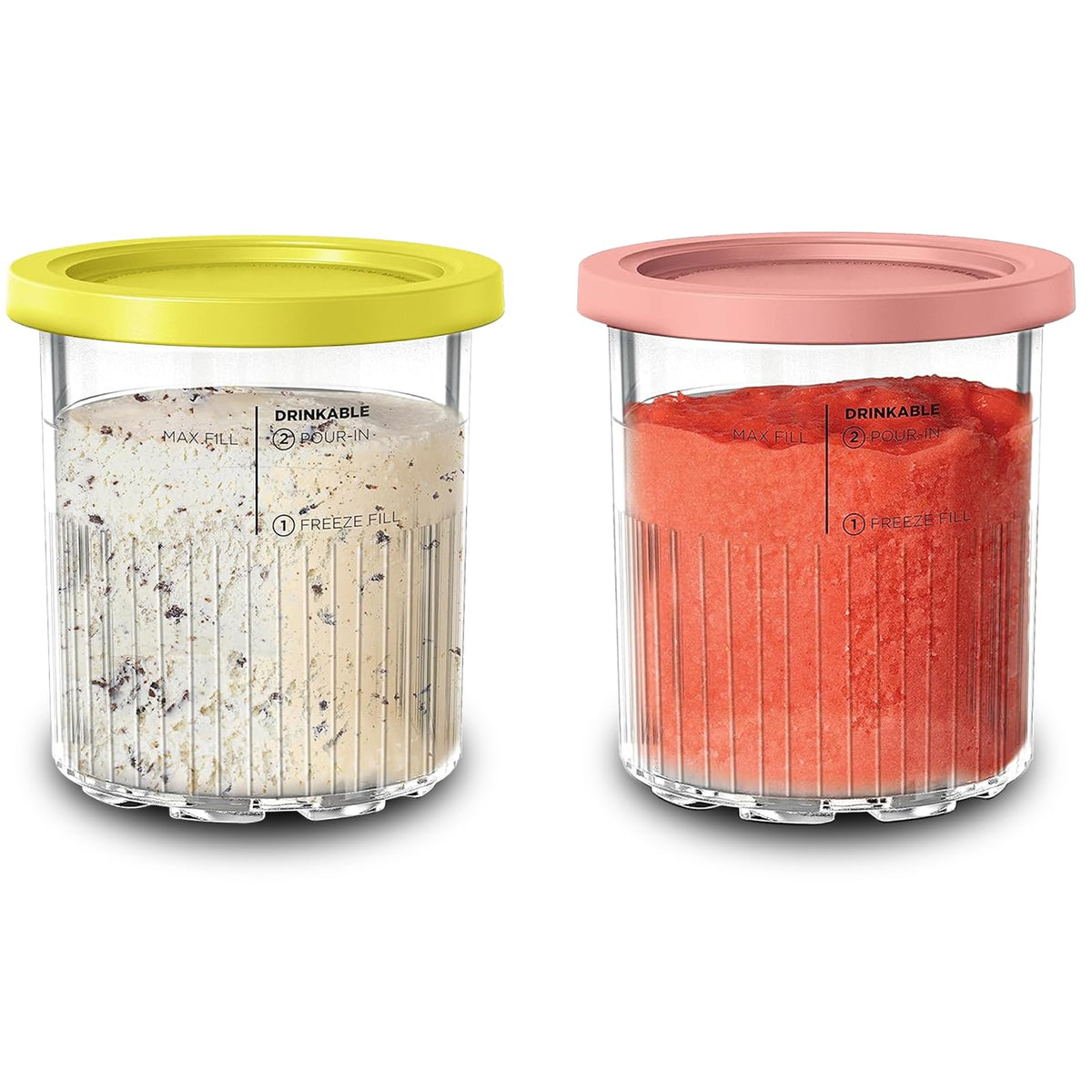 SVNOOC Creami Deluxe 24oz yellow pint with lid for easy frozen dessert prep.