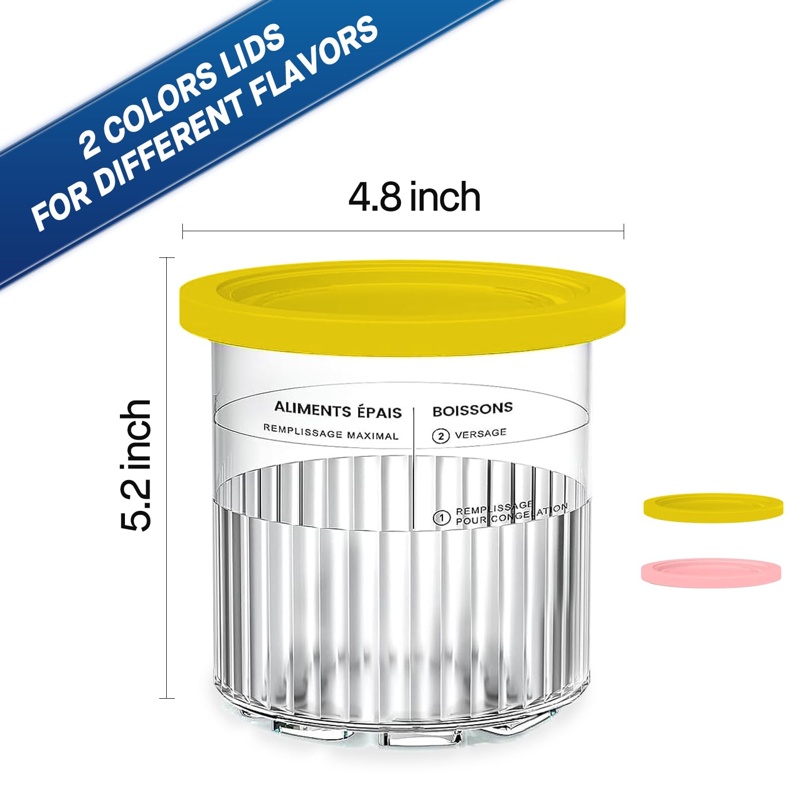 SVNOOC two-pack pints in yellow and pink for family servings.