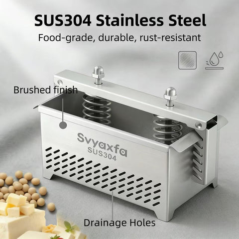 Svyaxfa tofu press with integrated drip tray keeps work surface clean.