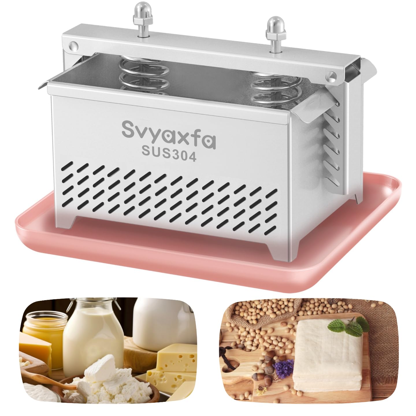 Svyaxfa tofu press stainless steel base demonstrates durable construction for even pressing.