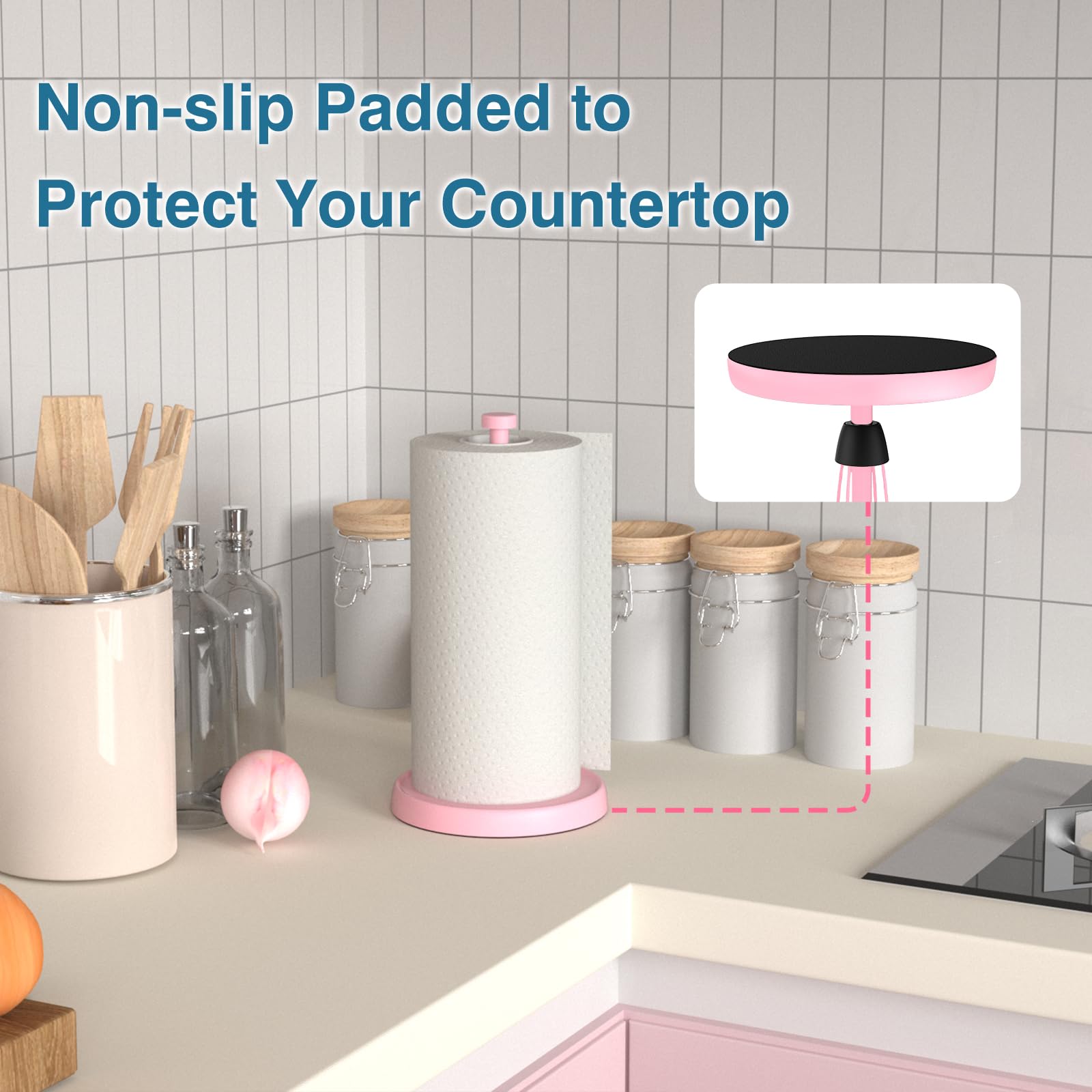 Swaitee countertop towel holder fits most paper rolls.