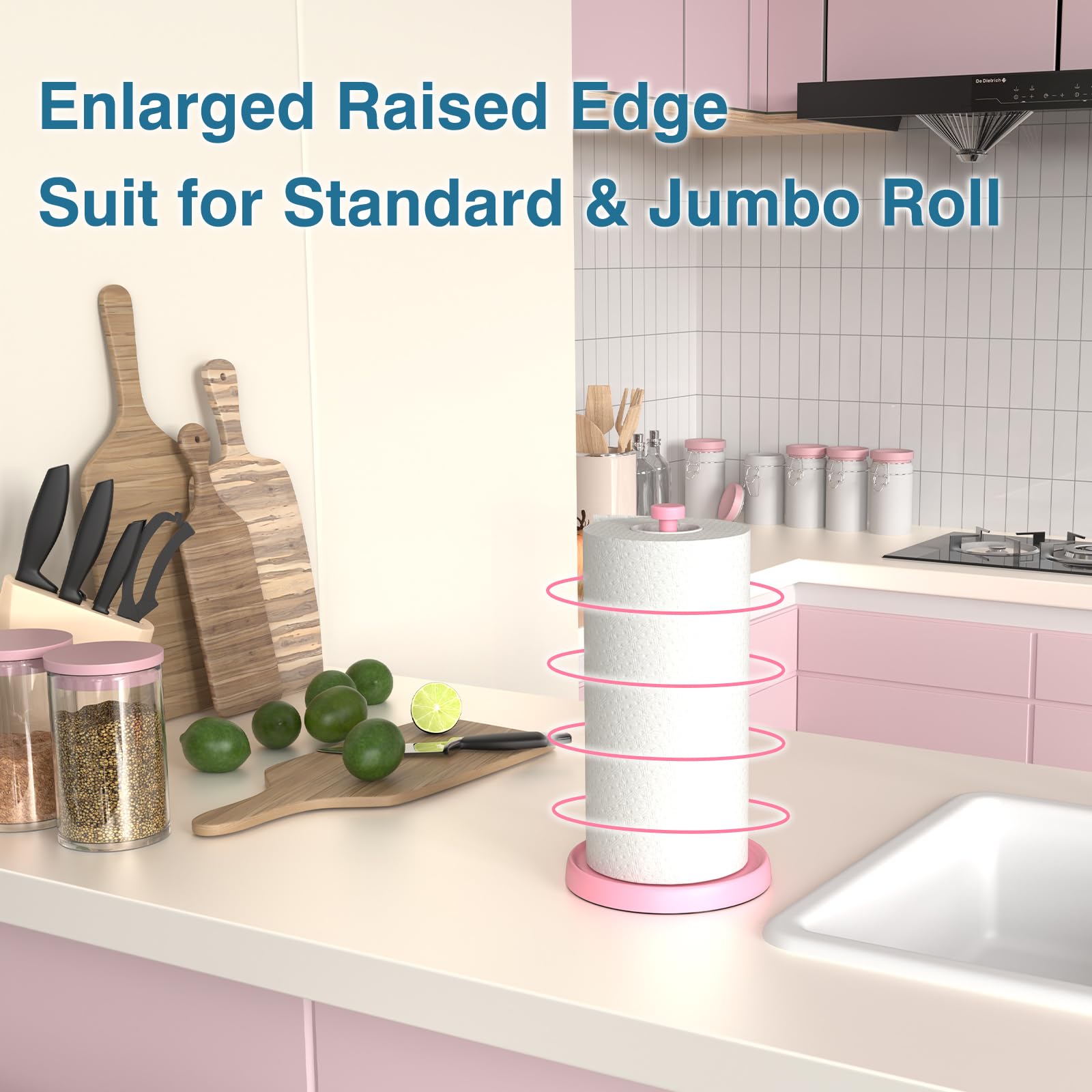 Swaitee pink holder with weighted base stays steady during tearing.