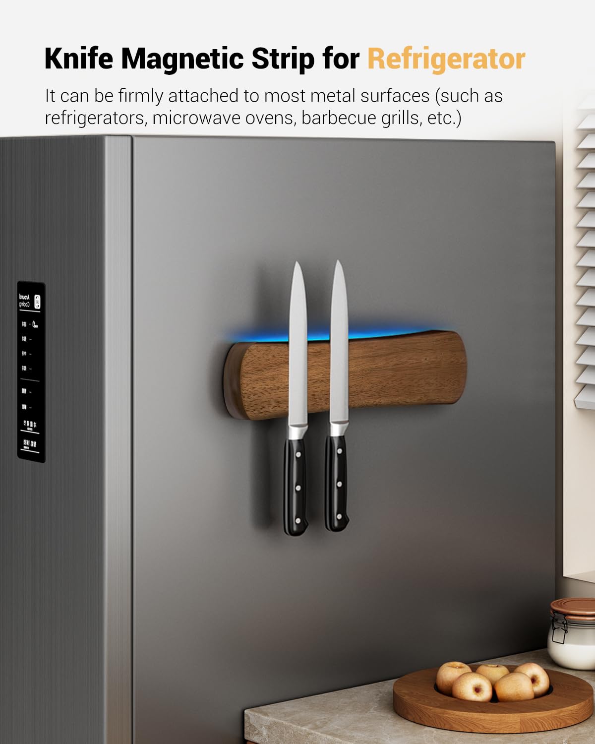 Swaitee RV/apartment knife strip keeps tools neatly accessible for small spaces.