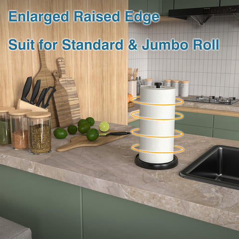 Swaitee weighted-base with non-slip pad keeps towels steady on the counter.