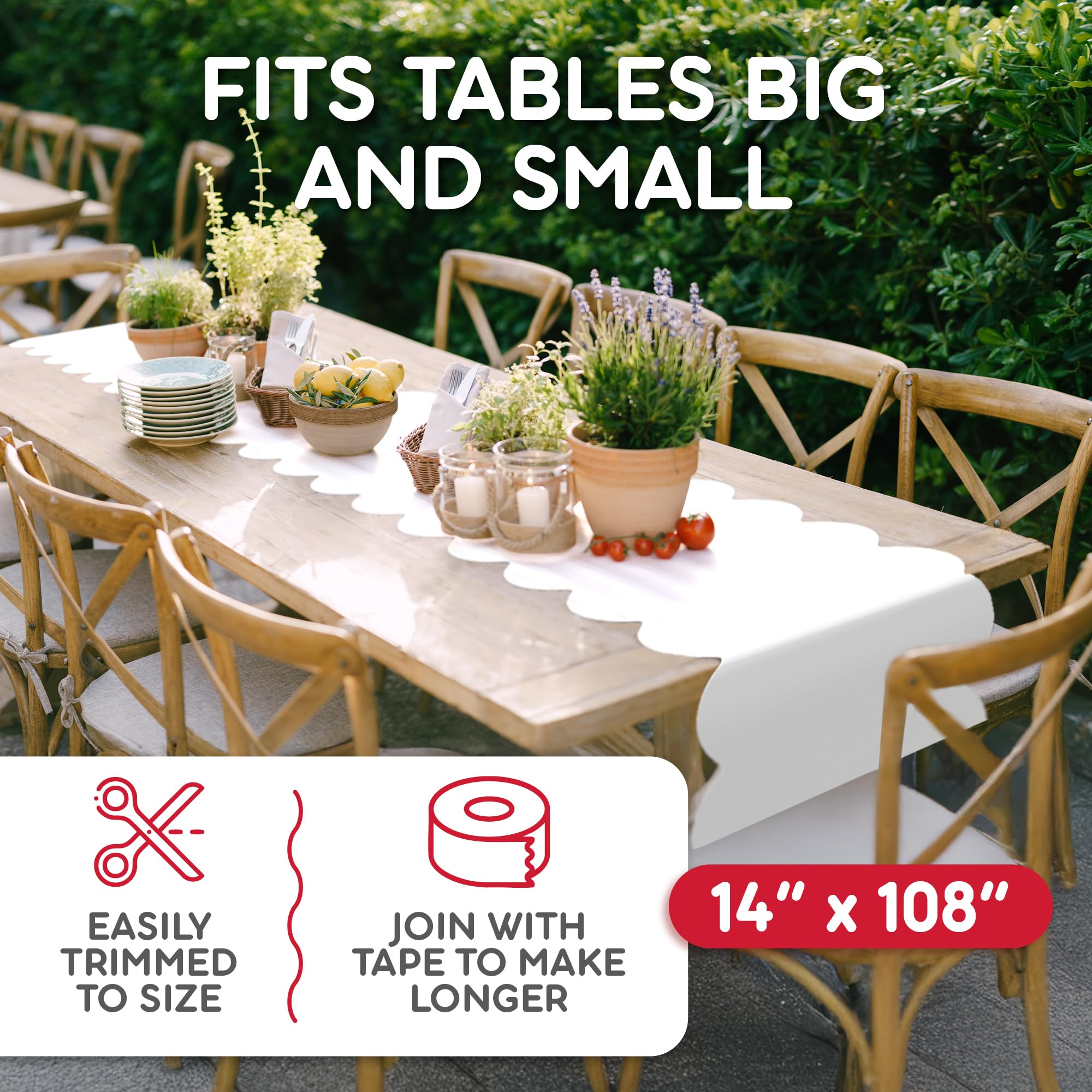 Swanoo disposable party table runner offers quick cleanup after events.