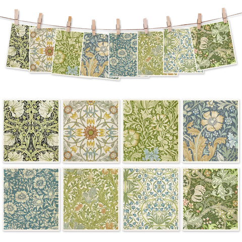 Vintage Swedish dishcloths in blue green florals absorbent for quick kitchen drying