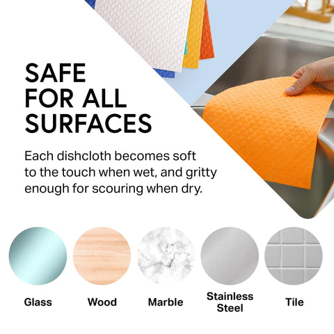 Swedish Wholesale absorbent cellulose dishcloths long lasting and machine safe