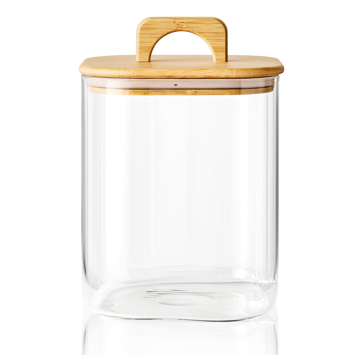Sweejar 3qt glass jar on a pantry shelf with clear content visibility for quick selection.