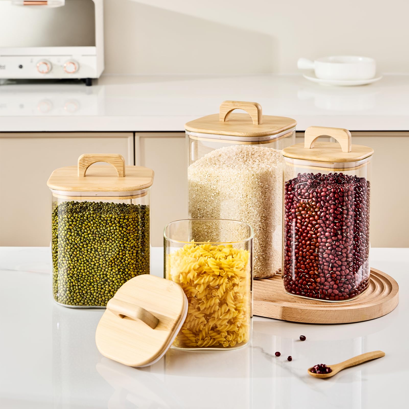 Sweejar 96oz laundry-pod container ideal for organizing detergents and pods.