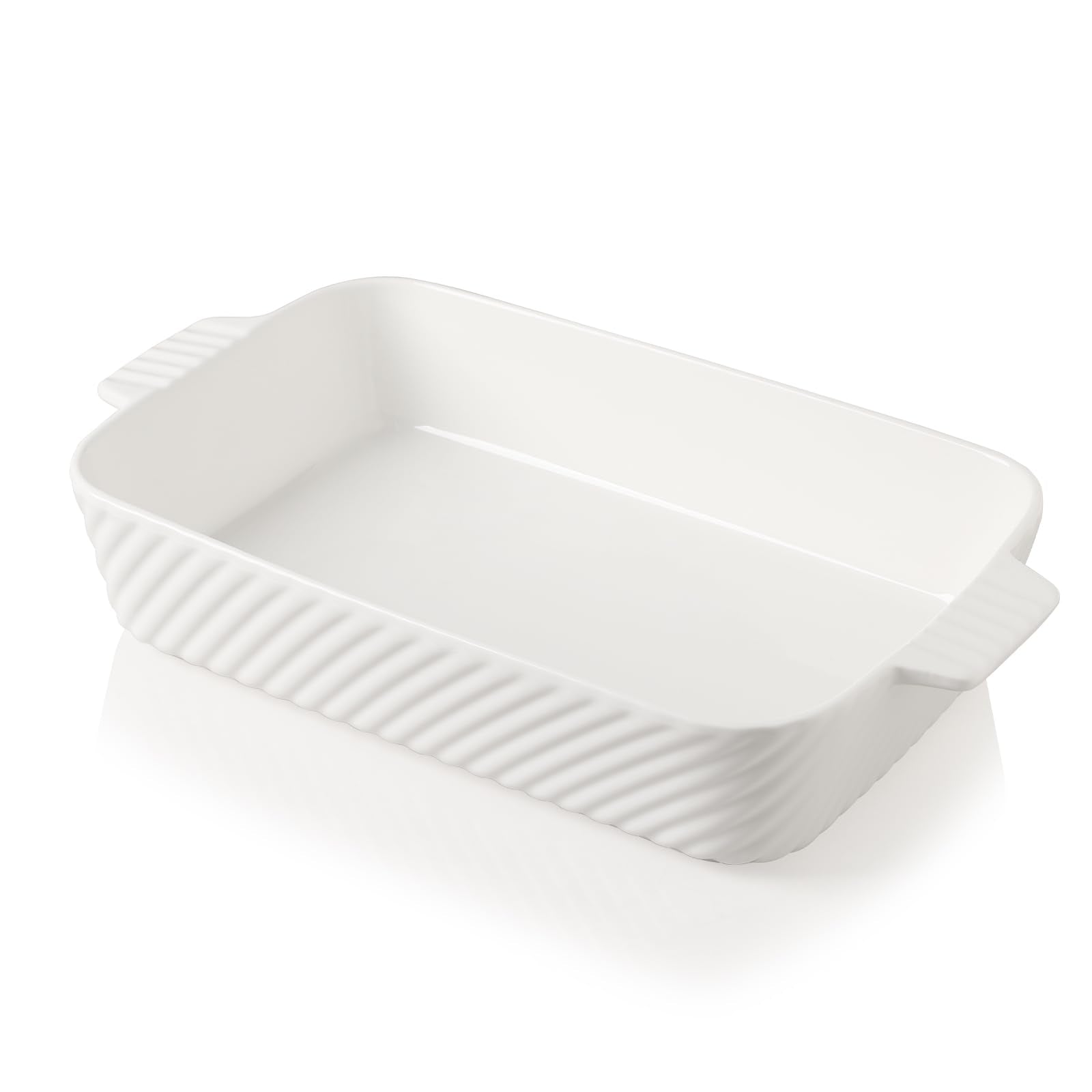 Sweejar ceramic 13x9 baking pan with striped glaze for even browning