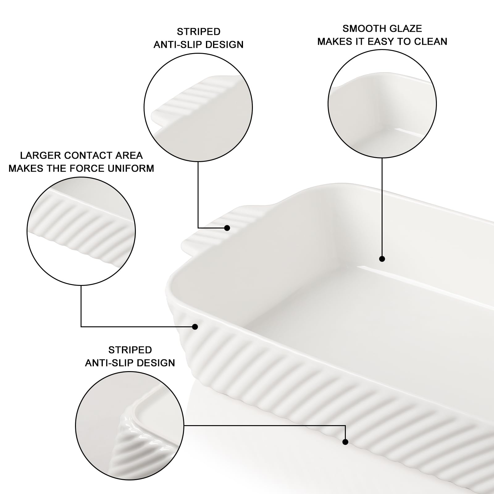 Sweejar ceramic pan demonstrates even heat across surface for brownies and cakes