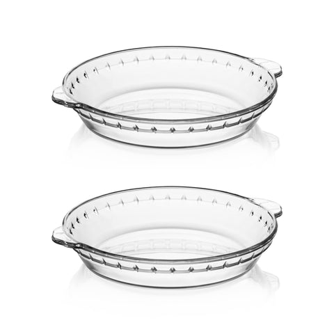 Sweejar glass pie pan 7.5-inch round for even browning.